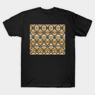 Abstract geometric pattern - gold and black. T-Shirt